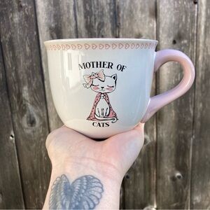 Pink Crazy Cat Mama Mother of Cats Ceramic Mug by Ten Strawberry Street Stemless